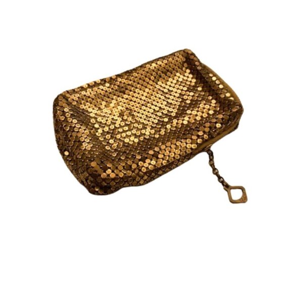 Vintage Whiting and Davis Gold Mesh Pouch Cigarette Case - Picture 2 of 5